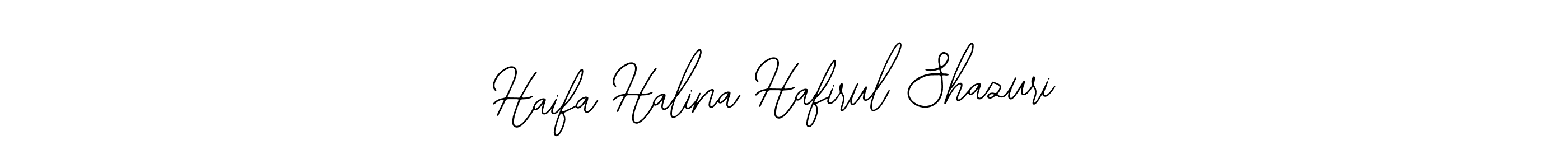 Use a signature maker to create a handwritten signature online. With this signature software, you can design (Bearetta-2O07w) your own signature for name Haifa Halina Hafirul Shazuri. Haifa Halina Hafirul Shazuri signature style 12 images and pictures png