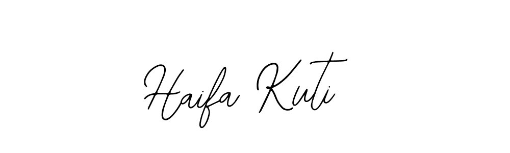 How to make Haifa Kuti name signature. Use Bearetta-2O07w style for creating short signs online. This is the latest handwritten sign. Haifa Kuti signature style 12 images and pictures png