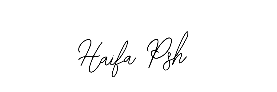 Use a signature maker to create a handwritten signature online. With this signature software, you can design (Bearetta-2O07w) your own signature for name Haifa Psh. Haifa Psh signature style 12 images and pictures png