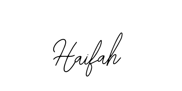 You should practise on your own different ways (Bearetta-2O07w) to write your name (Haifah) in signature. don't let someone else do it for you. Haifah signature style 12 images and pictures png