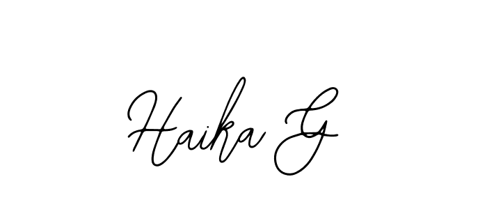 You should practise on your own different ways (Bearetta-2O07w) to write your name (Haika G) in signature. don't let someone else do it for you. Haika G signature style 12 images and pictures png