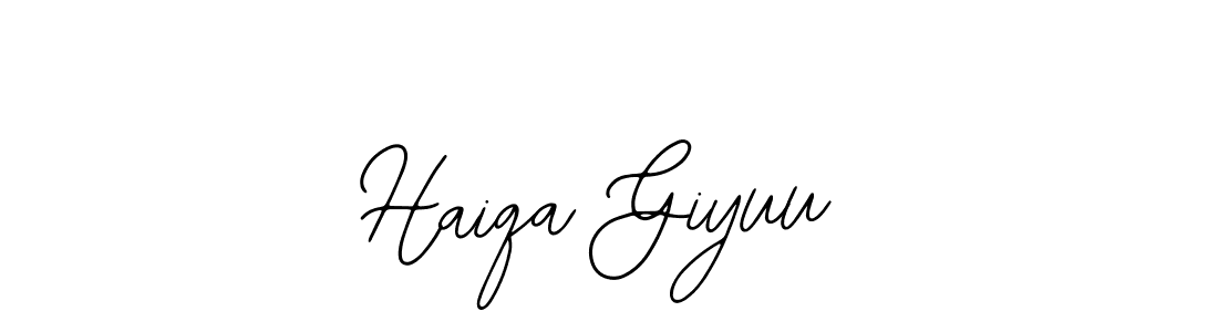 Make a beautiful signature design for name Haiqa Giyuu. With this signature (Bearetta-2O07w) style, you can create a handwritten signature for free. Haiqa Giyuu signature style 12 images and pictures png