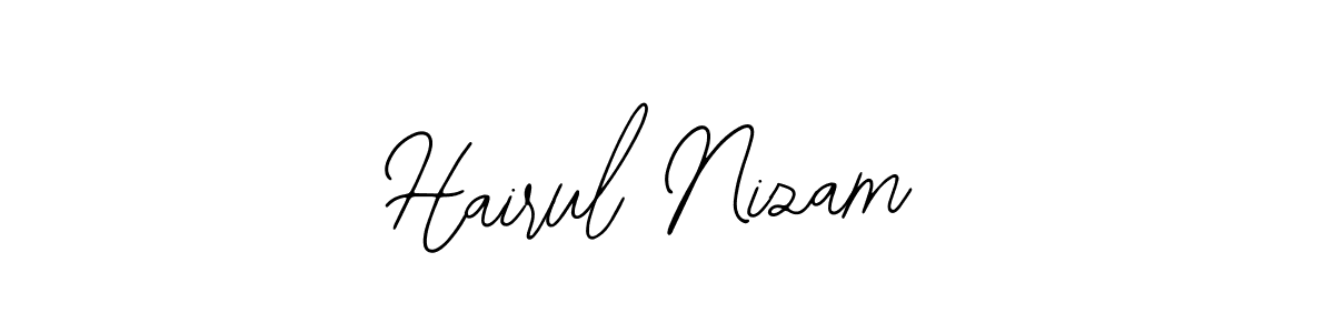 You should practise on your own different ways (Bearetta-2O07w) to write your name (Hairul Nizam) in signature. don't let someone else do it for you. Hairul Nizam signature style 12 images and pictures png