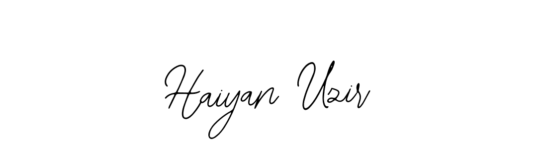 How to make Haiyan Uzir name signature. Use Bearetta-2O07w style for creating short signs online. This is the latest handwritten sign. Haiyan Uzir signature style 12 images and pictures png