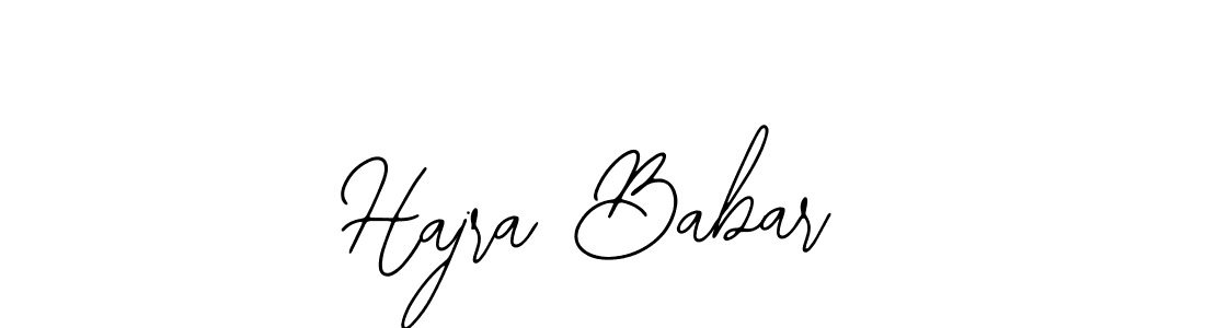 How to make Hajra Babar name signature. Use Bearetta-2O07w style for creating short signs online. This is the latest handwritten sign. Hajra Babar signature style 12 images and pictures png