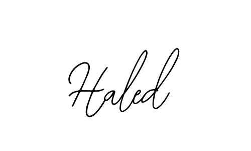 How to make Haled name signature. Use Bearetta-2O07w style for creating short signs online. This is the latest handwritten sign. Haled signature style 12 images and pictures png