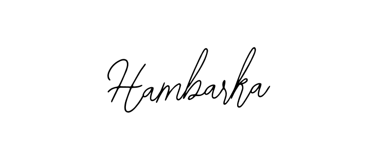 How to make Hambarka name signature. Use Bearetta-2O07w style for creating short signs online. This is the latest handwritten sign. Hambarka signature style 12 images and pictures png