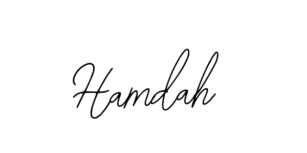 You should practise on your own different ways (Bearetta-2O07w) to write your name (Hamdah) in signature. don't let someone else do it for you. Hamdah signature style 12 images and pictures png