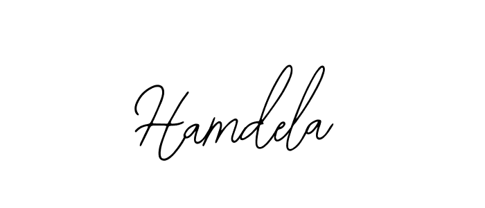 Use a signature maker to create a handwritten signature online. With this signature software, you can design (Bearetta-2O07w) your own signature for name Hamdela. Hamdela signature style 12 images and pictures png