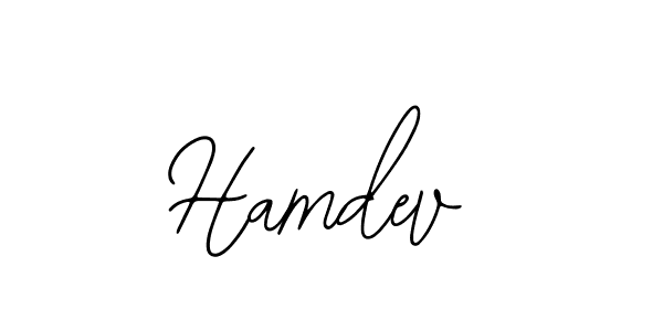 Use a signature maker to create a handwritten signature online. With this signature software, you can design (Bearetta-2O07w) your own signature for name Hamdev. Hamdev signature style 12 images and pictures png