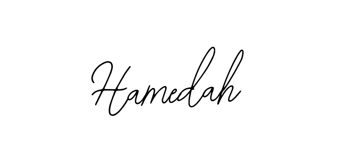 You should practise on your own different ways (Bearetta-2O07w) to write your name (Hamedah) in signature. don't let someone else do it for you. Hamedah signature style 12 images and pictures png