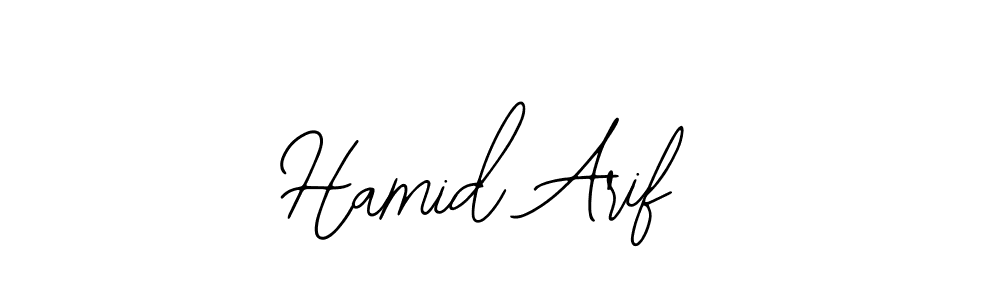 The best way (Bearetta-2O07w) to make a short signature is to pick only two or three words in your name. The name Hamid Arif include a total of six letters. For converting this name. Hamid Arif signature style 12 images and pictures png