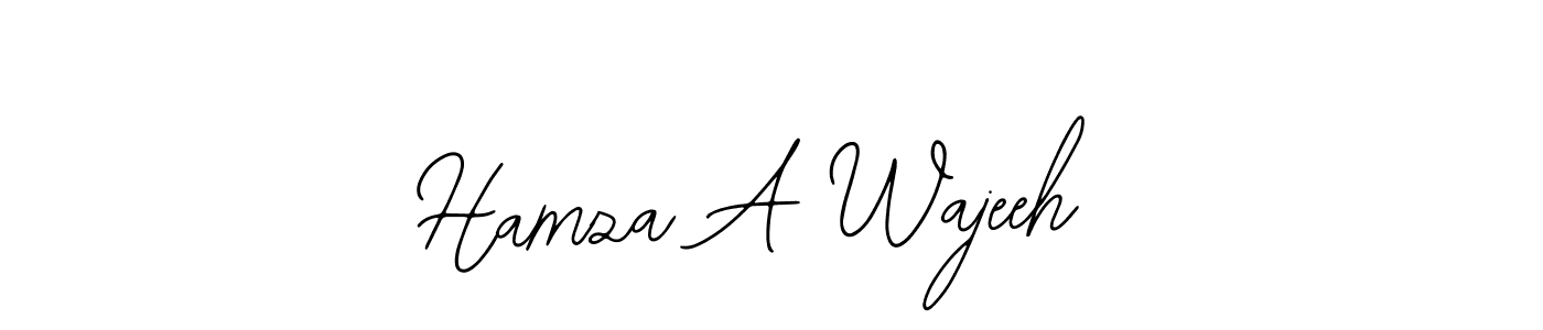 Bearetta-2O07w is a professional signature style that is perfect for those who want to add a touch of class to their signature. It is also a great choice for those who want to make their signature more unique. Get Hamza A Wajeeh name to fancy signature for free. Hamza A Wajeeh signature style 12 images and pictures png
