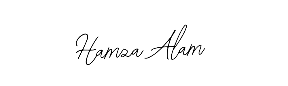 You should practise on your own different ways (Bearetta-2O07w) to write your name (Hamza Alam) in signature. don't let someone else do it for you. Hamza Alam signature style 12 images and pictures png