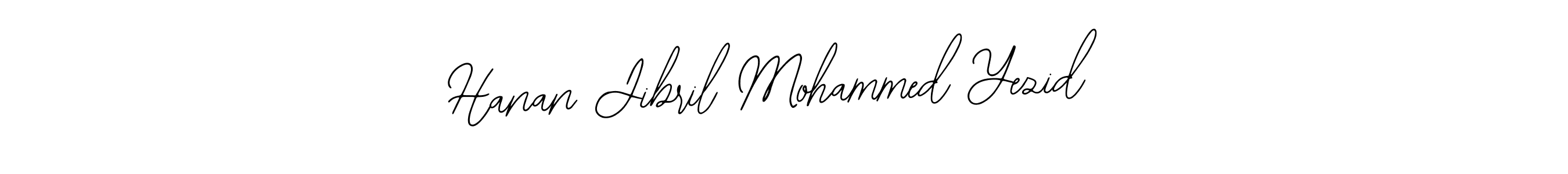 How to make Hanan Jibril Mohammed Yezid name signature. Use Bearetta-2O07w style for creating short signs online. This is the latest handwritten sign. Hanan Jibril Mohammed Yezid signature style 12 images and pictures png