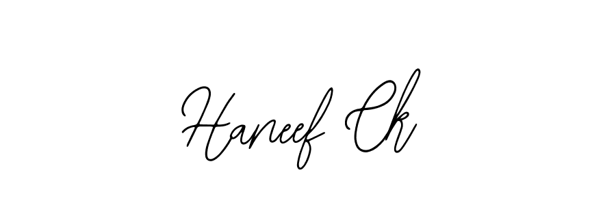 if you are searching for the best signature style for your name Haneef Ck. so please give up your signature search. here we have designed multiple signature styles  using Bearetta-2O07w. Haneef Ck signature style 12 images and pictures png