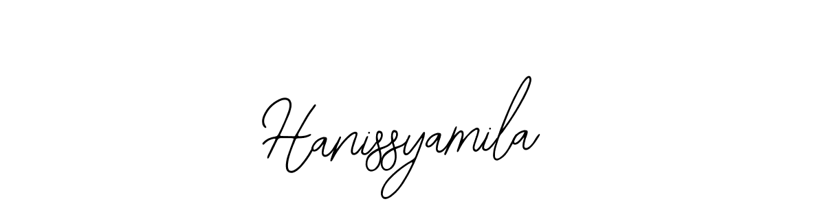 Use a signature maker to create a handwritten signature online. With this signature software, you can design (Bearetta-2O07w) your own signature for name Hanissyamila. Hanissyamila signature style 12 images and pictures png