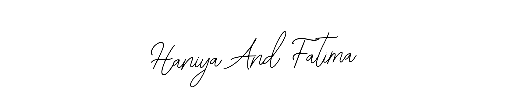How to Draw Haniya And Fatima signature style? Bearetta-2O07w is a latest design signature styles for name Haniya And Fatima. Haniya And Fatima signature style 12 images and pictures png