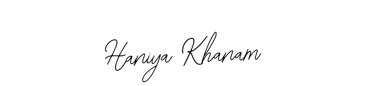 Make a beautiful signature design for name Haniya Khanam. With this signature (Bearetta-2O07w) style, you can create a handwritten signature for free. Haniya Khanam signature style 12 images and pictures png