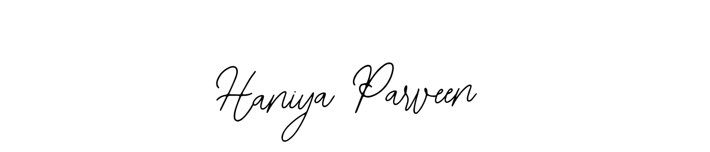 How to make Haniya Parveen name signature. Use Bearetta-2O07w style for creating short signs online. This is the latest handwritten sign. Haniya Parveen signature style 12 images and pictures png