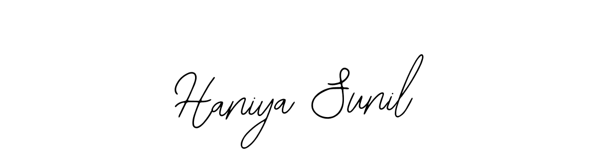 You should practise on your own different ways (Bearetta-2O07w) to write your name (Haniya Sunil) in signature. don't let someone else do it for you. Haniya Sunil signature style 12 images and pictures png