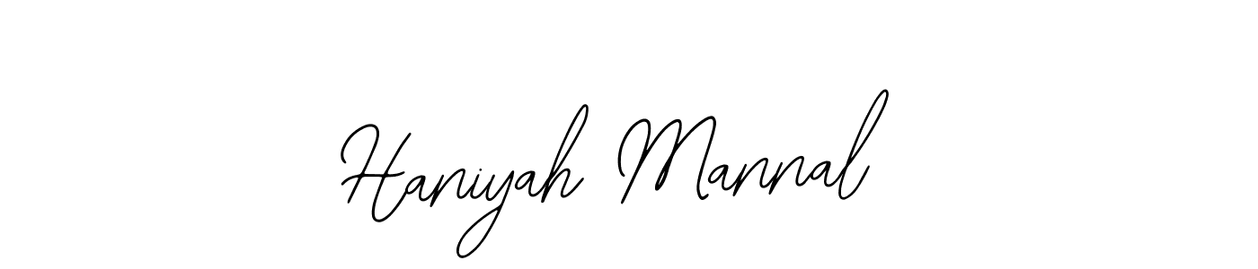 How to make Haniyah Mannal name signature. Use Bearetta-2O07w style for creating short signs online. This is the latest handwritten sign. Haniyah Mannal signature style 12 images and pictures png