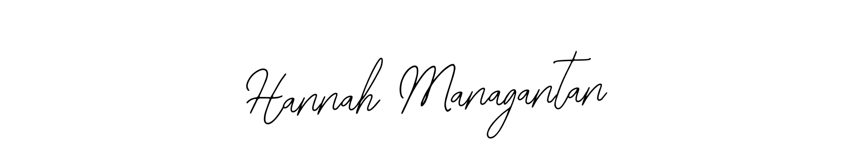How to make Hannah Managantan name signature. Use Bearetta-2O07w style for creating short signs online. This is the latest handwritten sign. Hannah Managantan signature style 12 images and pictures png