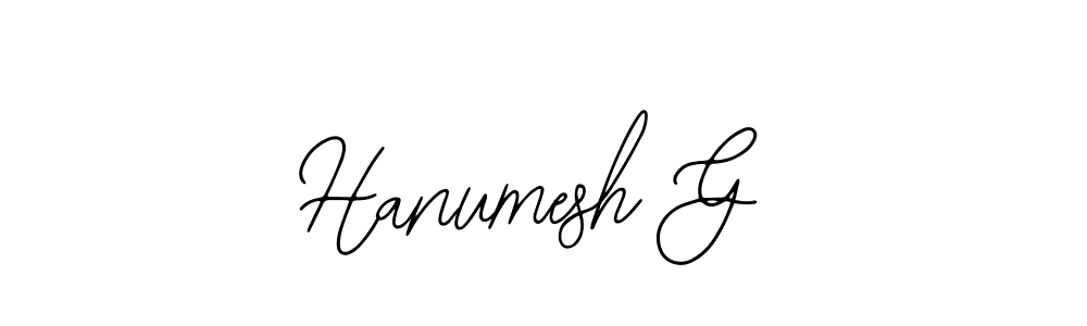 How to make Hanumesh G name signature. Use Bearetta-2O07w style for creating short signs online. This is the latest handwritten sign. Hanumesh G signature style 12 images and pictures png