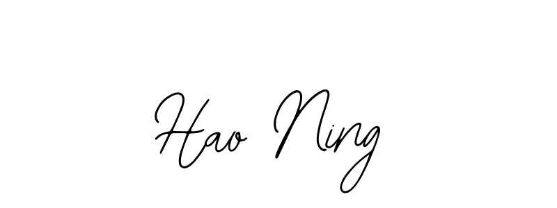 How to make Hao Ning name signature. Use Bearetta-2O07w style for creating short signs online. This is the latest handwritten sign. Hao Ning signature style 12 images and pictures png