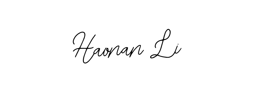 The best way (Bearetta-2O07w) to make a short signature is to pick only two or three words in your name. The name Haonan Li include a total of six letters. For converting this name. Haonan Li signature style 12 images and pictures png