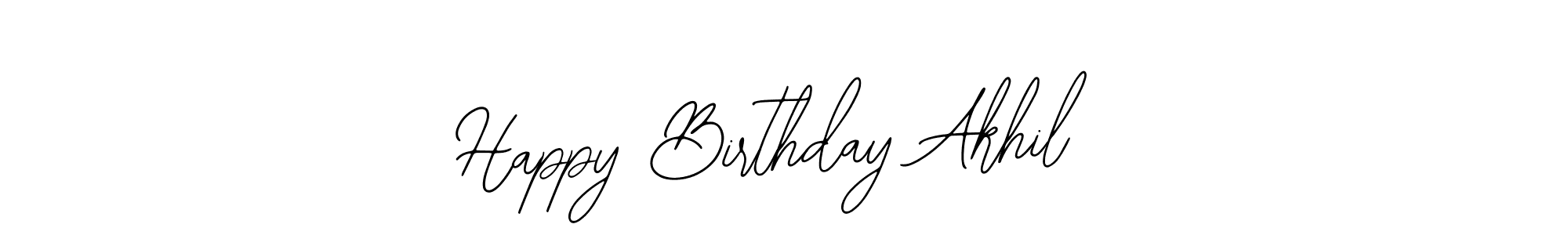 Design your own signature with our free online signature maker. With this signature software, you can create a handwritten (Bearetta-2O07w) signature for name Happy Birthday Akhil. Happy Birthday Akhil signature style 12 images and pictures png