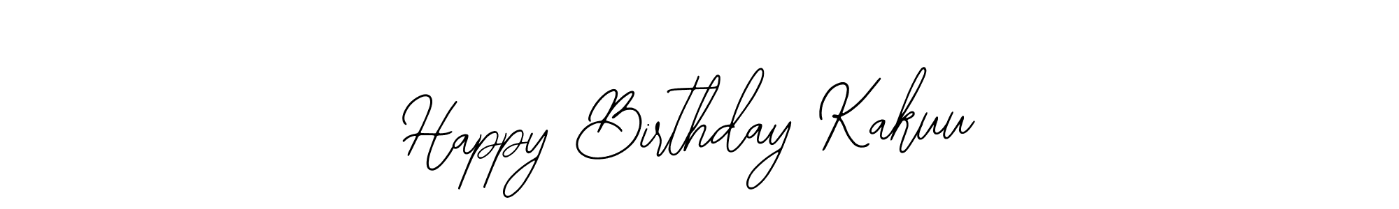 How to make Happy Birthday Kakuu name signature. Use Bearetta-2O07w style for creating short signs online. This is the latest handwritten sign. Happy Birthday Kakuu signature style 12 images and pictures png
