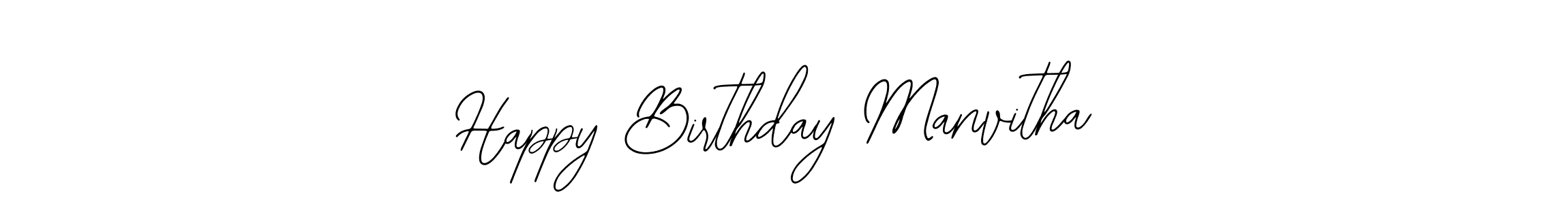 How to make Happy Birthday Manvitha name signature. Use Bearetta-2O07w style for creating short signs online. This is the latest handwritten sign. Happy Birthday Manvitha signature style 12 images and pictures png