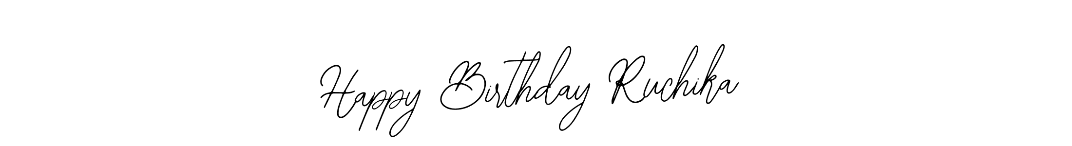 Bearetta-2O07w is a professional signature style that is perfect for those who want to add a touch of class to their signature. It is also a great choice for those who want to make their signature more unique. Get Happy Birthday Ruchika name to fancy signature for free. Happy Birthday Ruchika signature style 12 images and pictures png