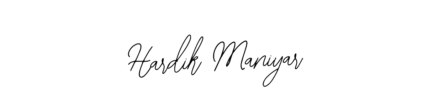 The best way (Bearetta-2O07w) to make a short signature is to pick only two or three words in your name. The name Hardik Maniyar include a total of six letters. For converting this name. Hardik Maniyar signature style 12 images and pictures png