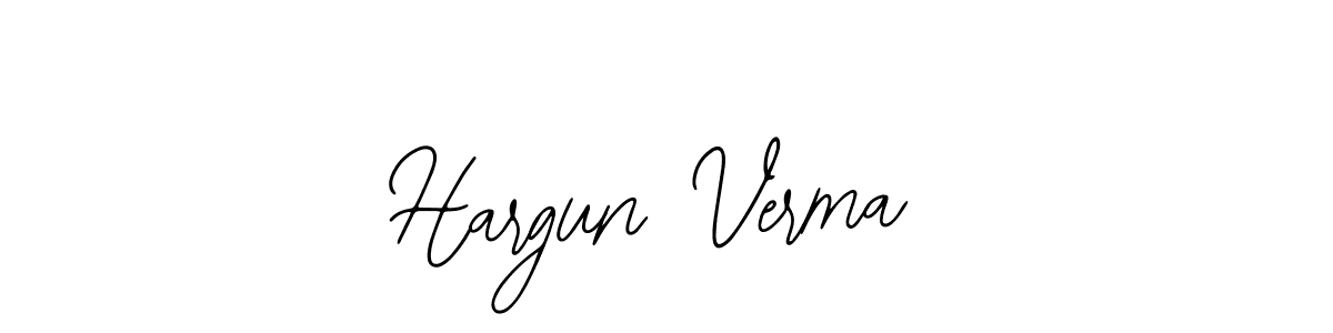 How to make Hargun Verma name signature. Use Bearetta-2O07w style for creating short signs online. This is the latest handwritten sign. Hargun Verma signature style 12 images and pictures png