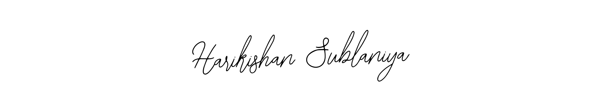 The best way (Bearetta-2O07w) to make a short signature is to pick only two or three words in your name. The name Harikishan Sublaniya include a total of six letters. For converting this name. Harikishan Sublaniya signature style 12 images and pictures png