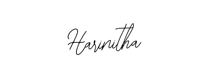 Use a signature maker to create a handwritten signature online. With this signature software, you can design (Bearetta-2O07w) your own signature for name Harinitha. Harinitha signature style 12 images and pictures png