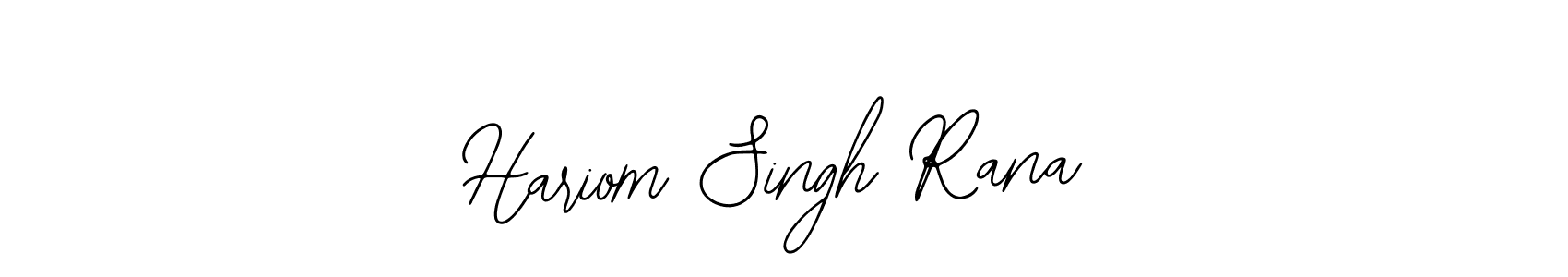 You should practise on your own different ways (Bearetta-2O07w) to write your name (Hariom Singh Rana) in signature. don't let someone else do it for you. Hariom Singh Rana signature style 12 images and pictures png