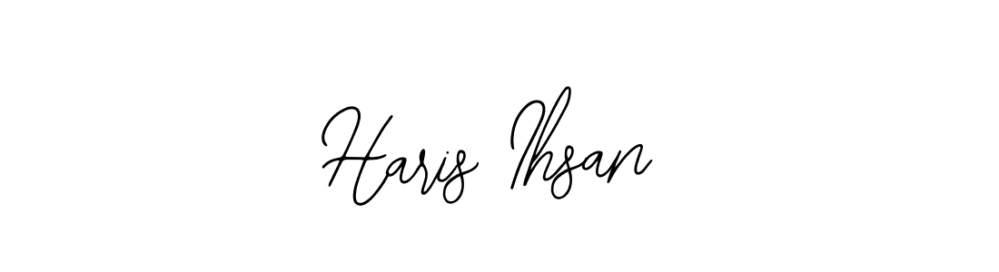 The best way (Bearetta-2O07w) to make a short signature is to pick only two or three words in your name. The name Haris Ihsan include a total of six letters. For converting this name. Haris Ihsan signature style 12 images and pictures png