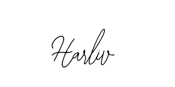 How to make Harliv name signature. Use Bearetta-2O07w style for creating short signs online. This is the latest handwritten sign. Harliv signature style 12 images and pictures png