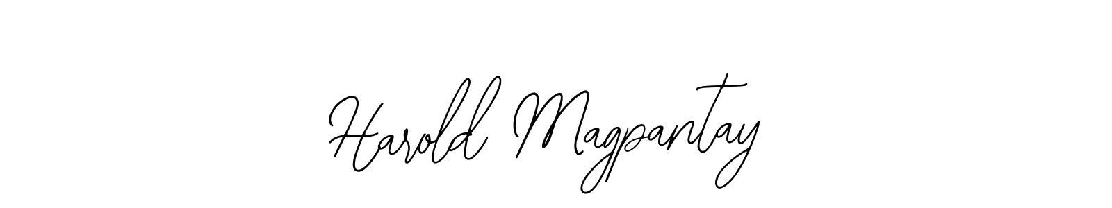 How to make Harold Magpantay name signature. Use Bearetta-2O07w style for creating short signs online. This is the latest handwritten sign. Harold Magpantay signature style 12 images and pictures png