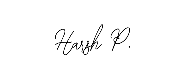 Use a signature maker to create a handwritten signature online. With this signature software, you can design (Bearetta-2O07w) your own signature for name Harsh P.. Harsh P. signature style 12 images and pictures png