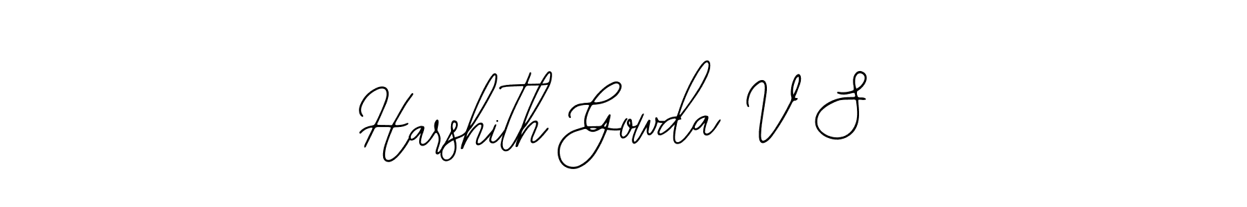 The best way (Bearetta-2O07w) to make a short signature is to pick only two or three words in your name. The name Harshith Gowda V S include a total of six letters. For converting this name. Harshith Gowda V S signature style 12 images and pictures png