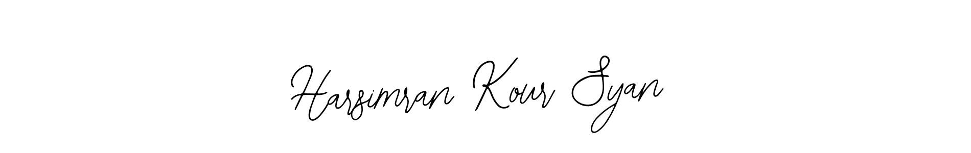 How to Draw Harsimran Kour Syan signature style? Bearetta-2O07w is a latest design signature styles for name Harsimran Kour Syan. Harsimran Kour Syan signature style 12 images and pictures png