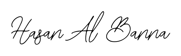 Try this chic Hasan Al Banna handwritten sign style. Using Bearetta-2O07w font elements, it gives your name a sleek, memorable identity. Hasan Al Banna signature style 12 images and pictures png