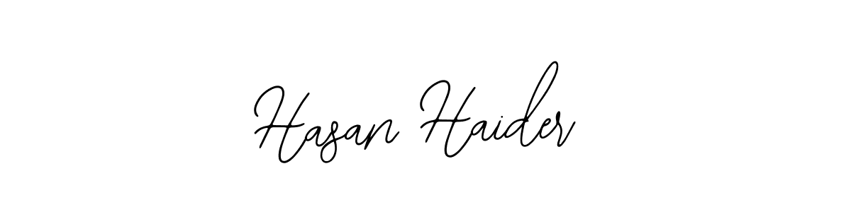 You should practise on your own different ways (Bearetta-2O07w) to write your name (Hasan Haider) in signature. don't let someone else do it for you. Hasan Haider signature style 12 images and pictures png