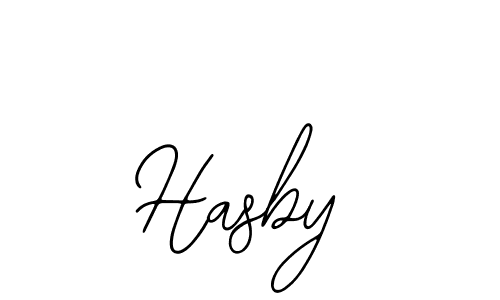 How to make Hasby name signature. Use Bearetta-2O07w style for creating short signs online. This is the latest handwritten sign. Hasby signature style 12 images and pictures png