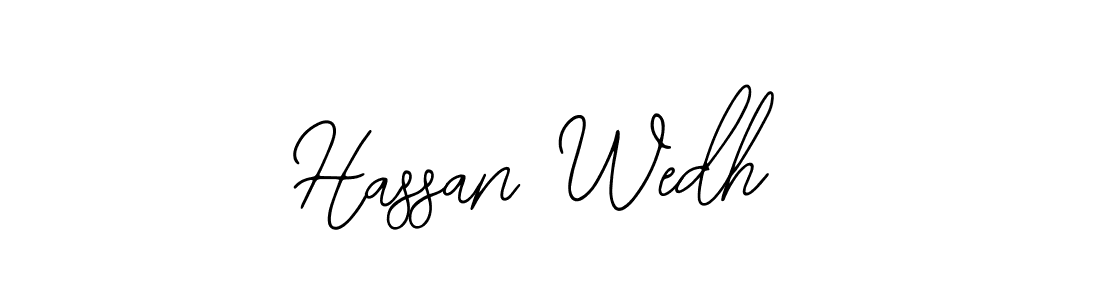 Bearetta-2O07w is a professional signature style that is perfect for those who want to add a touch of class to their signature. It is also a great choice for those who want to make their signature more unique. Get Hassan Wedh name to fancy signature for free. Hassan Wedh signature style 12 images and pictures png