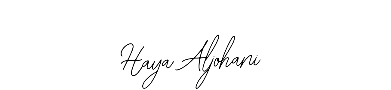 You should practise on your own different ways (Bearetta-2O07w) to write your name (Haya Aljohani) in signature. don't let someone else do it for you. Haya Aljohani signature style 12 images and pictures png